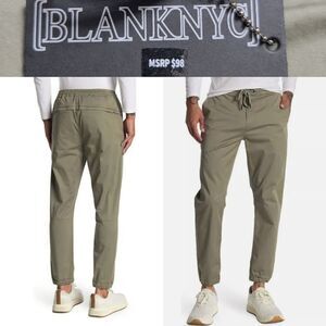 $98 NEW XL BLANKNYC GREEN / GRAY LIGHTWEIGHT TRAVEL JOGGER PANTS EXTRA LARGE NWT